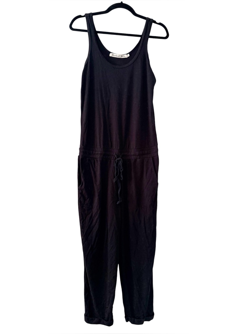 Michael Stars Black Sleeveless Drawstring Jumpsuit